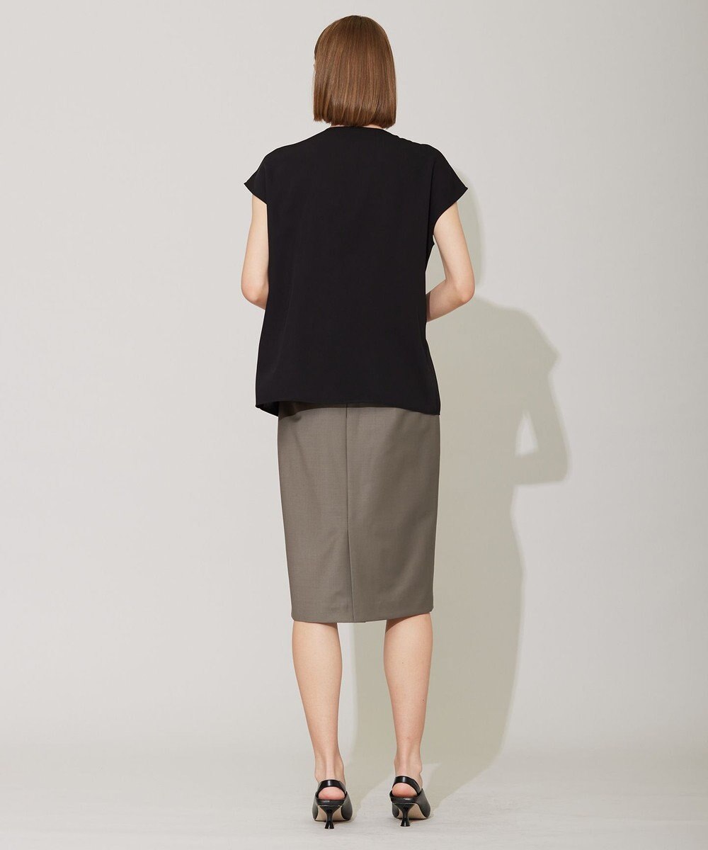 ICB 【洗える】エステルダブルクロス プルオーバーブラウス 