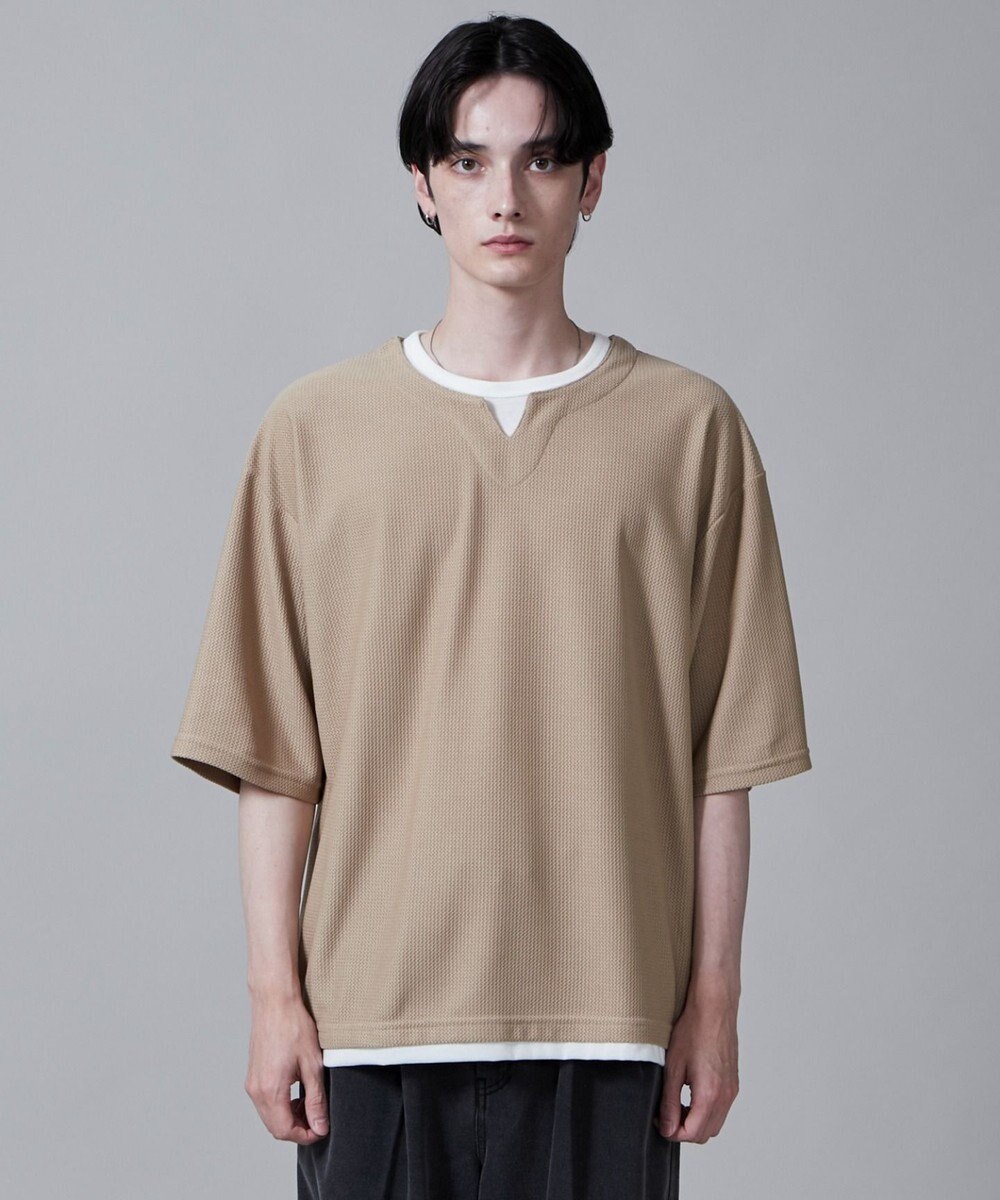 WEGO フェイクレイヤードキーネックT（S） 