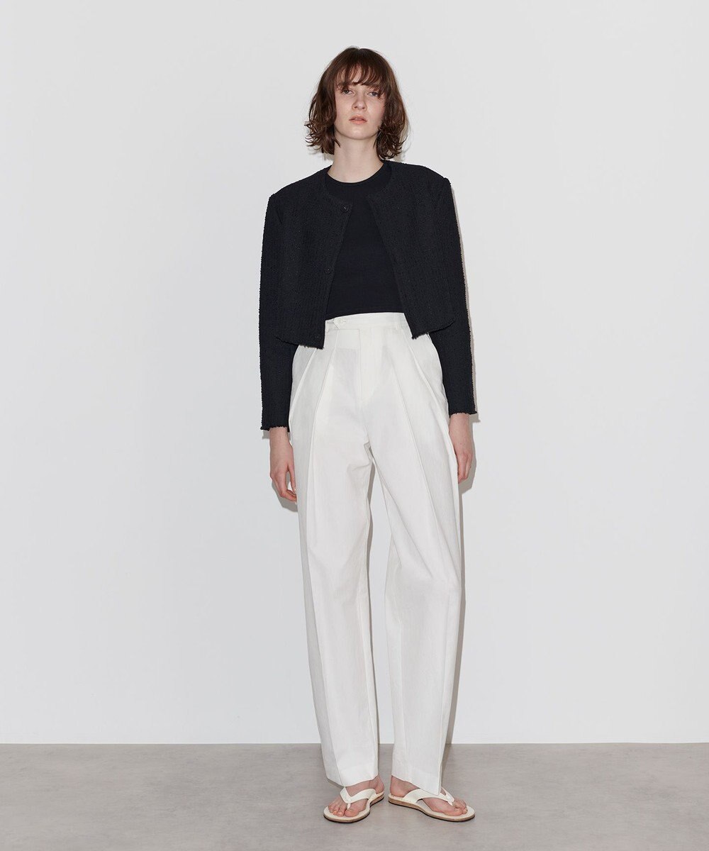 NAVE 【Nave】ストライプツィード クロップドジャケット 