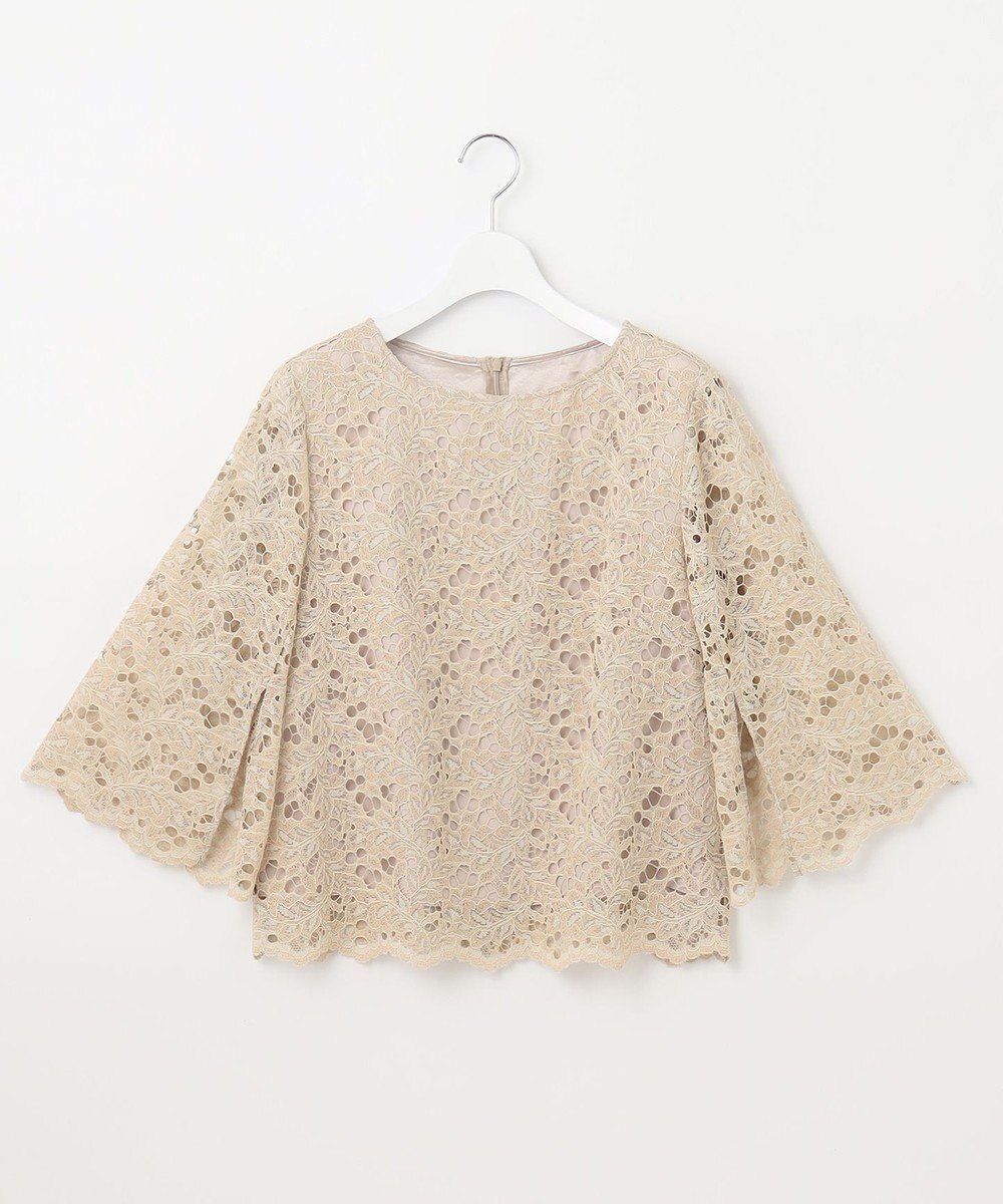 自由区 【セットアップ対応・洗える・XSサイズあり】レースコンビ ブラウス 