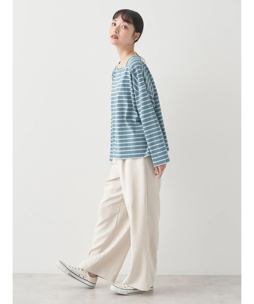 earth music&ecology スクエアボーダープルオーバー 