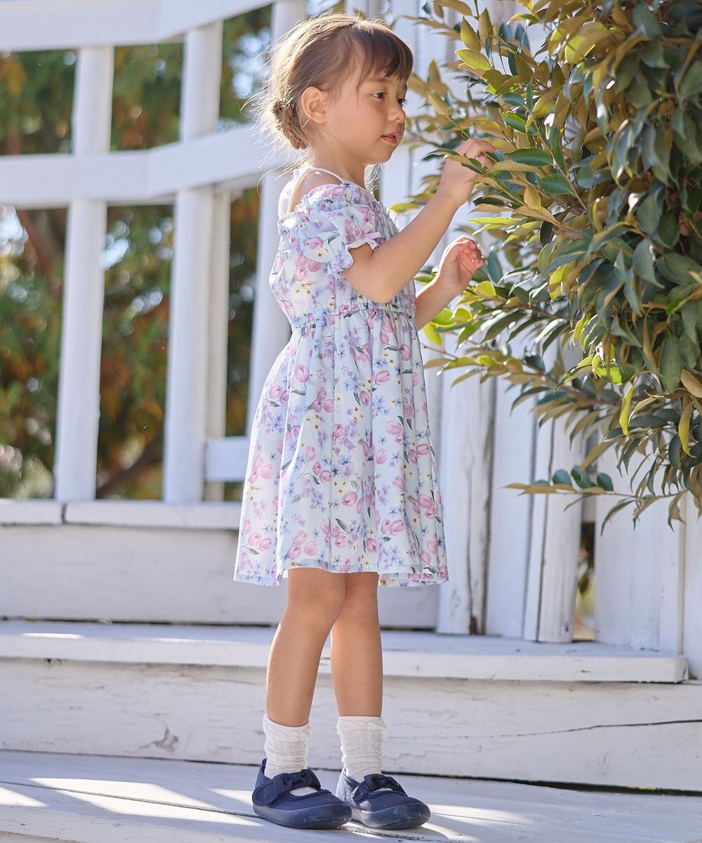 ANY KIDS オン・オフショルダー チューリップ ワンピース 