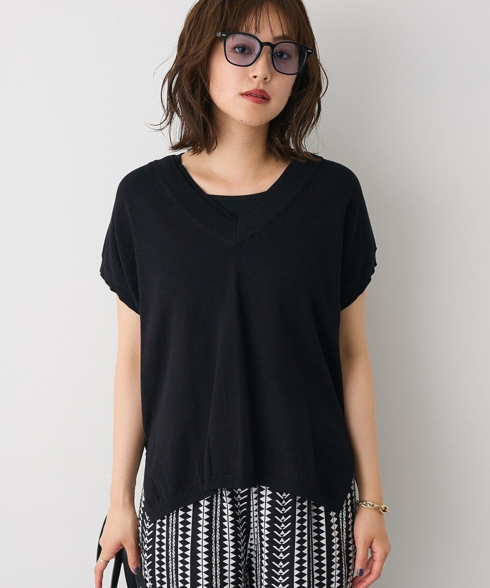 CRAFT STANDARD BOUTIQUE バックギャザーＶネックニットベスト 