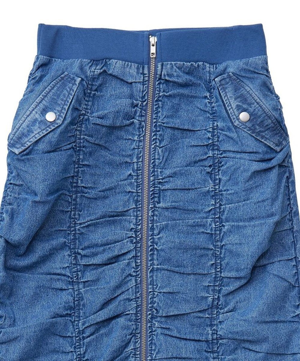 Green Parks ・ＳＵＧＡＲ　ＳＰＯＯＮデニムフロントＺＩＰナロースカート 