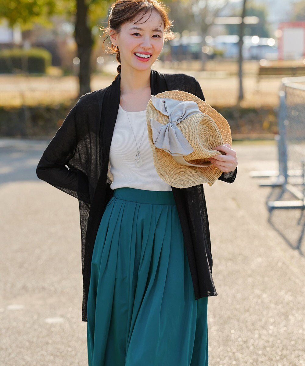 Tiaclasse 【軽撥水・汚れ防止】ランダムタックロングスカート 