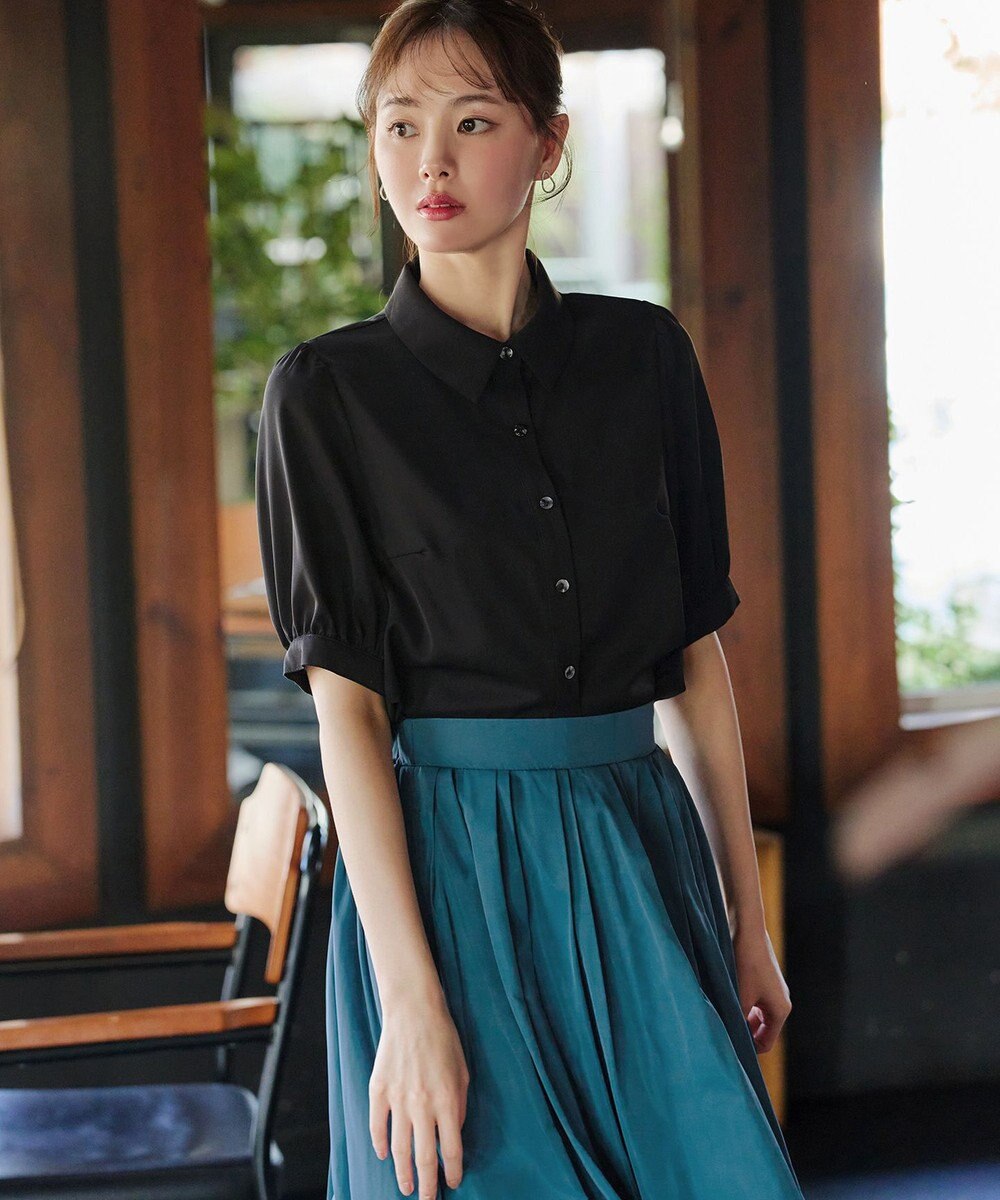 Tiaclasse 【軽撥水・汚れ防止】ランダムタックロングスカート 