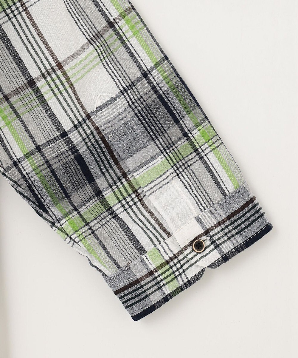 JOSEPH ABBOUD 【サスティナブル】リヨセルリネンチェック 七分袖シャツ 