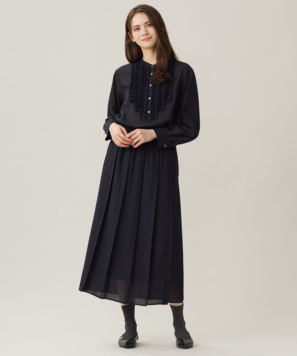 自由区 【セットアップ対応・洗える】ハイツイストビエラフロントフリル ブラウス 