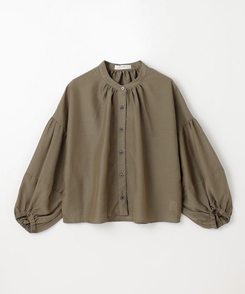 ANY シアーテックリネンギャザーブラウス 