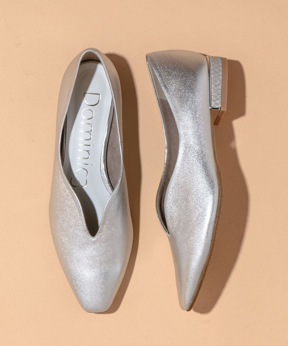 Dominic3 ヒールキャップ Vカットソフトパンプス 