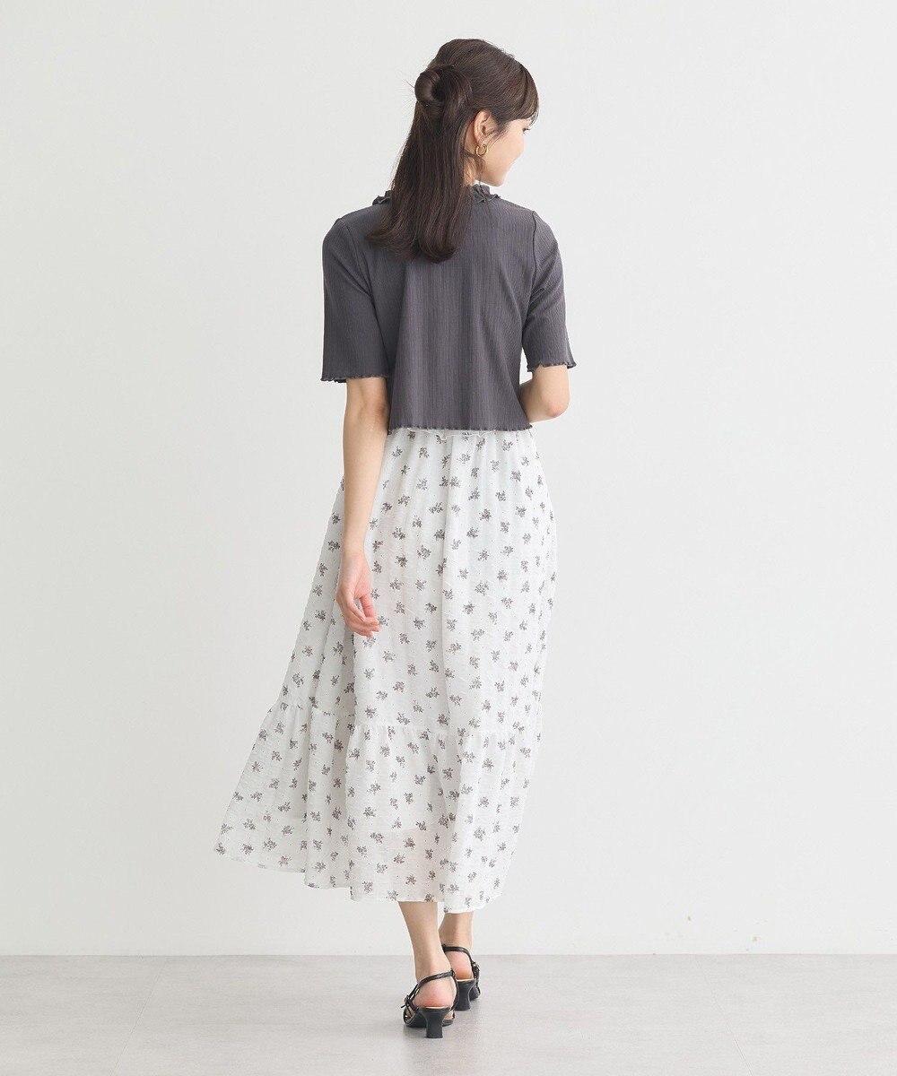 earth music&ecology 花柄シアーポップコーンキャミワンピース 