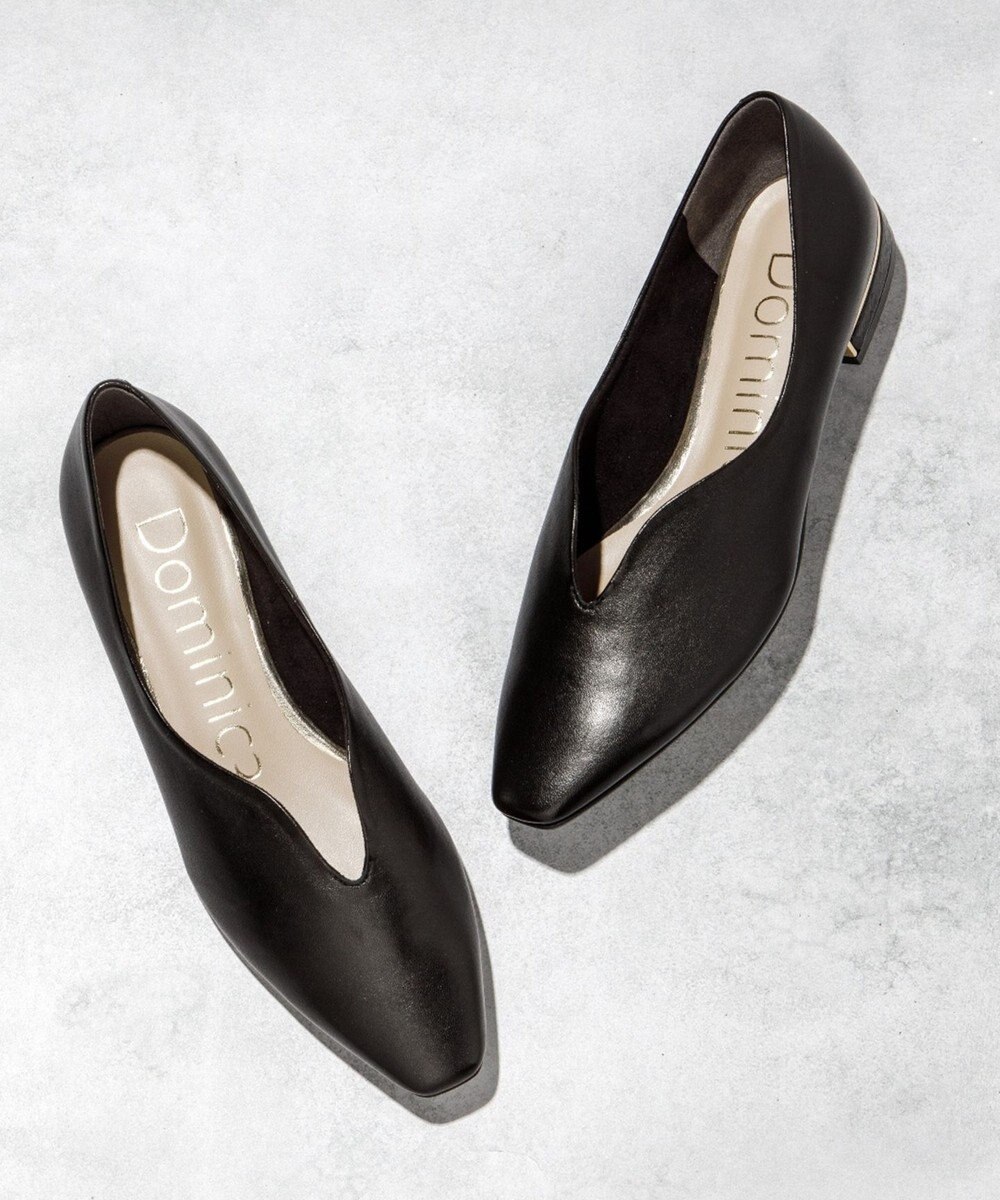 Dominic3 ヒールキャップ Vカットソフトパンプス 