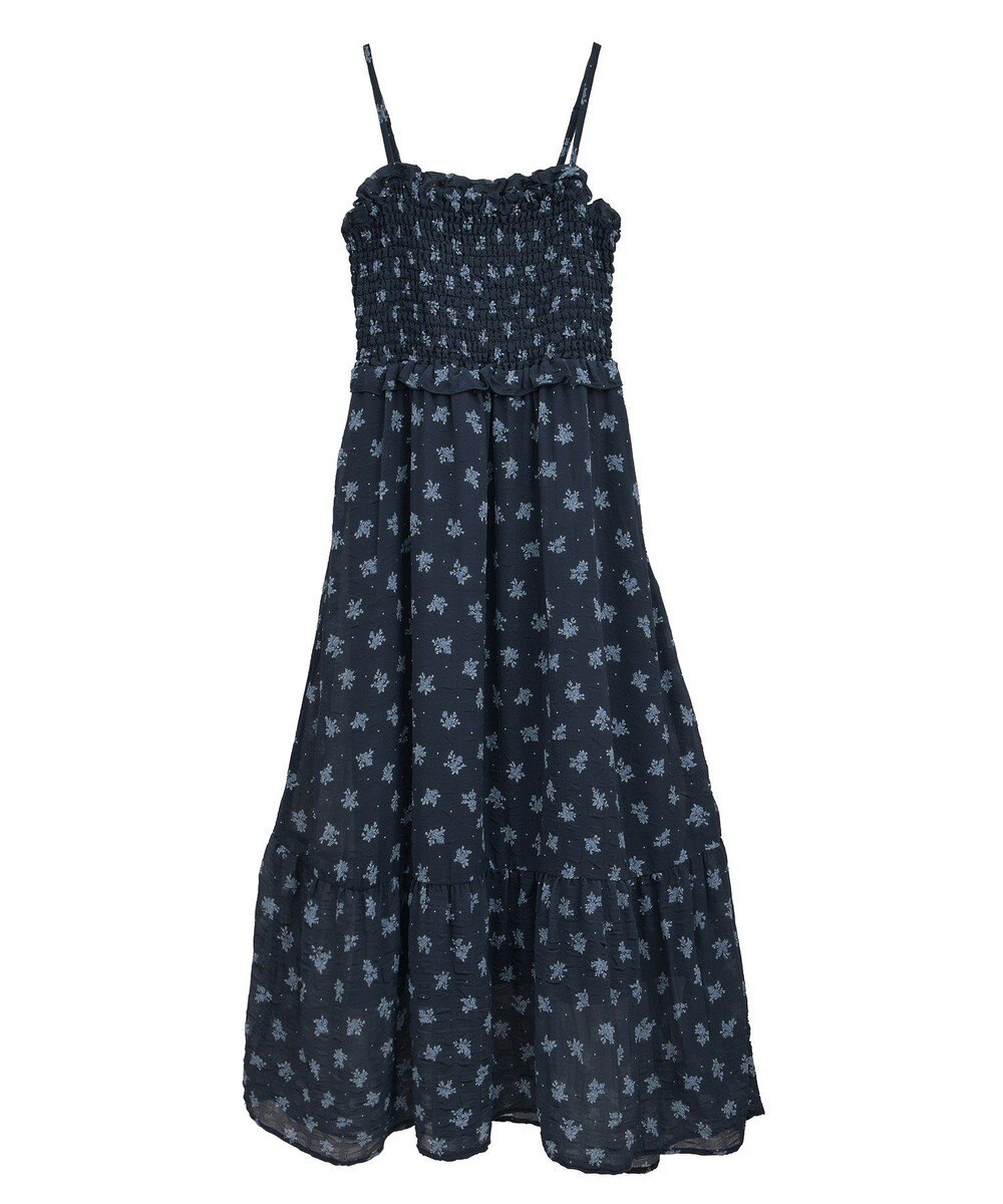 earth music&ecology 花柄シアーポップコーンキャミワンピース 