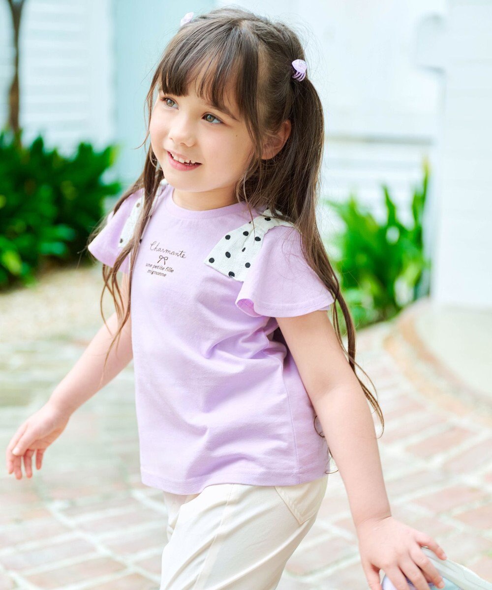 ANY KIDS ひんやりクール 肩リボンTシャツ 