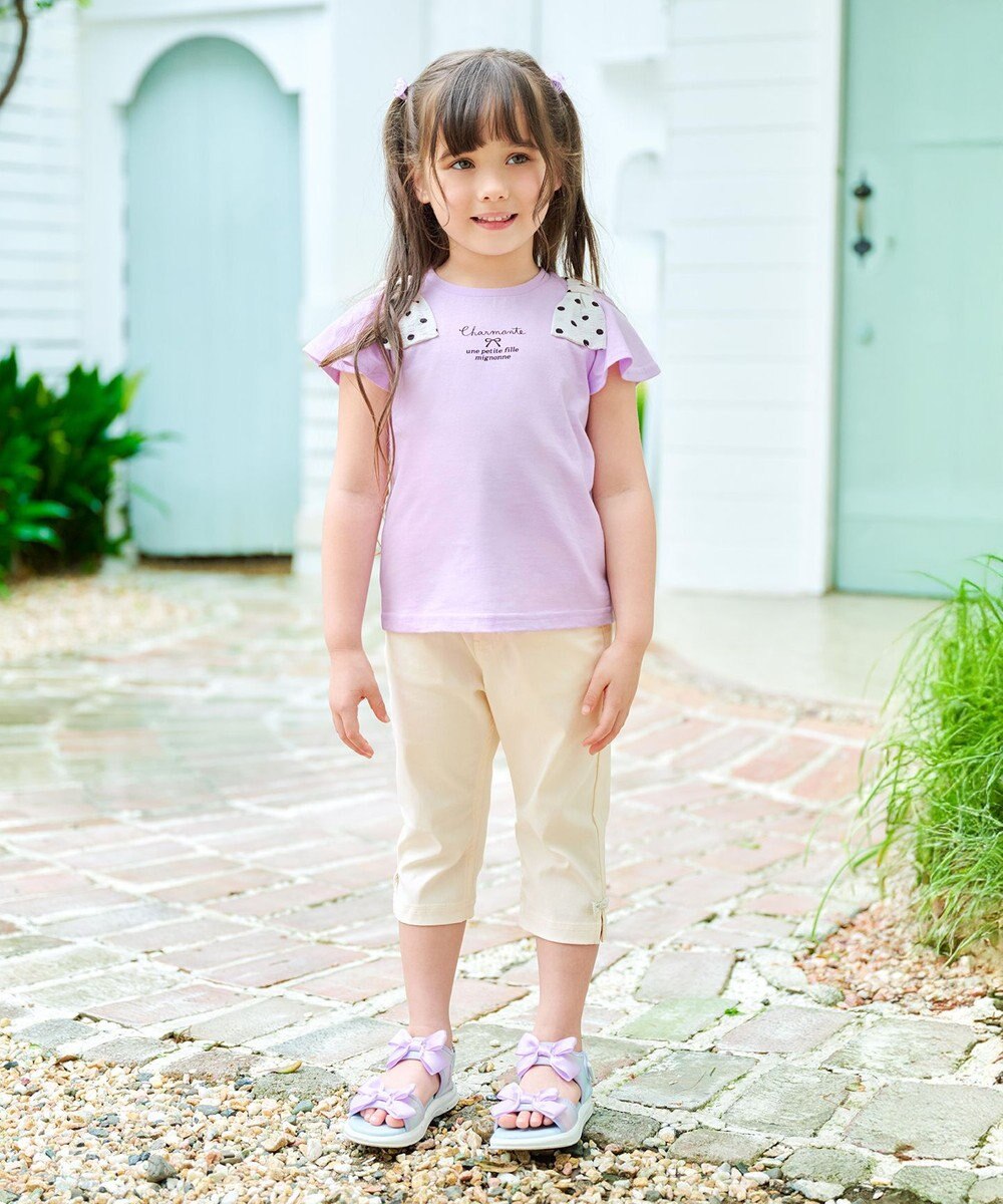 ANY KIDS ひんやりクール 肩リボンTシャツ 