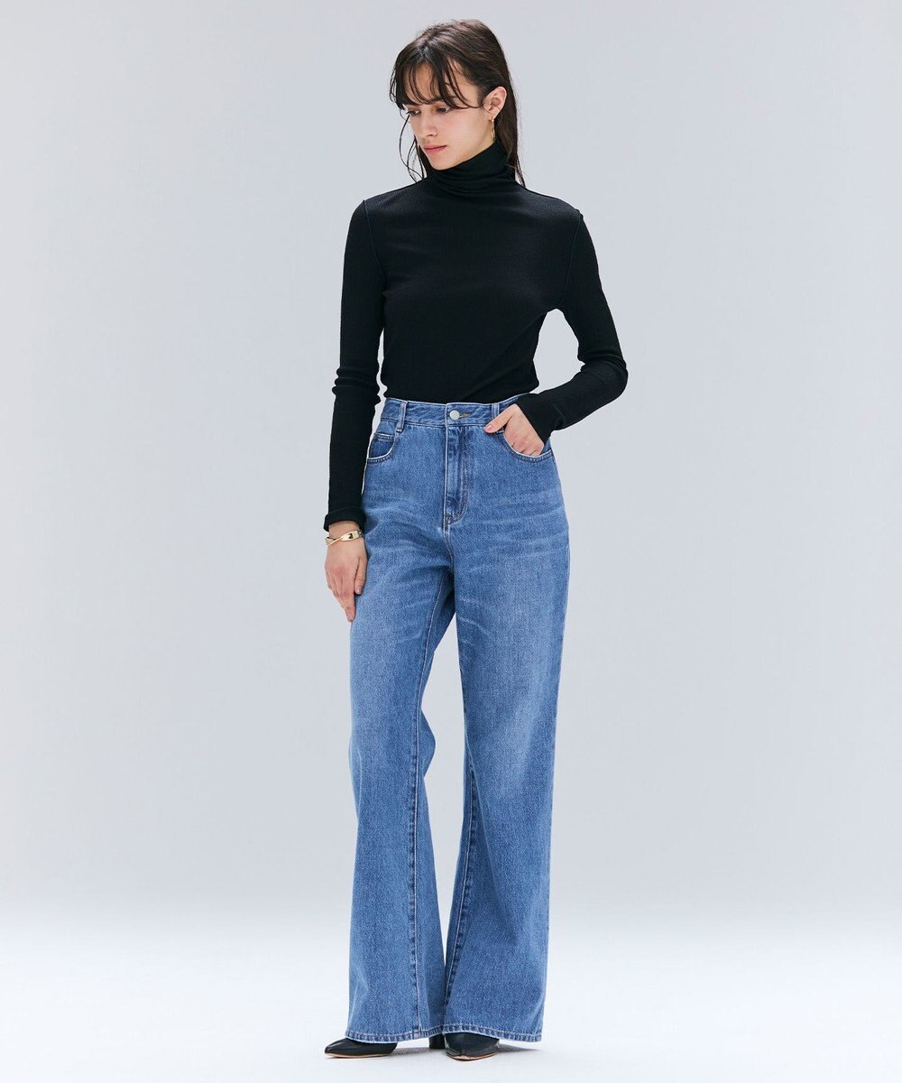 BEIGE， 【洗える・GISELe 10月号掲載】FORD / ウール配色メローハイネックカットソー 