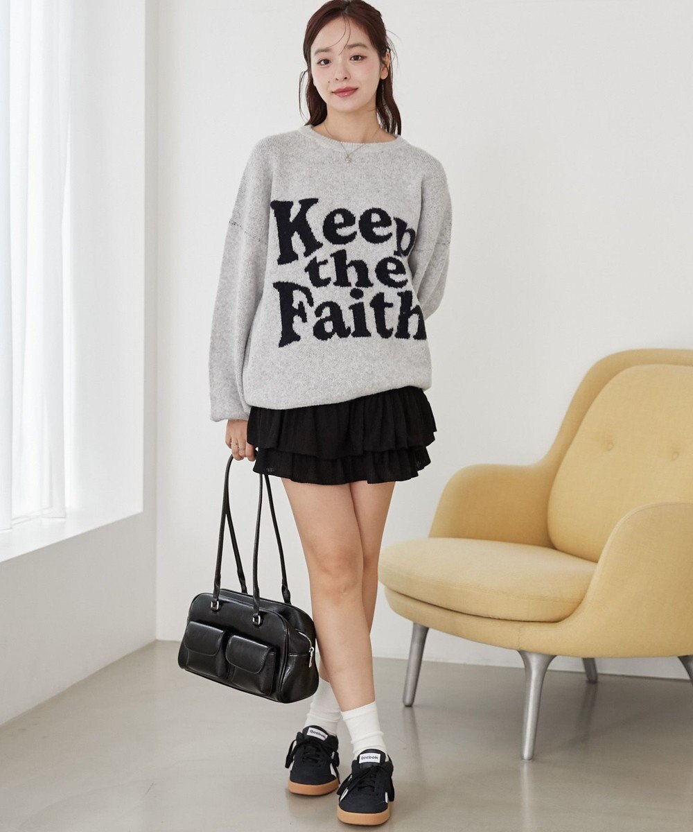 WEGO フラッフィーグラフィックBIGニットプルオーバー 