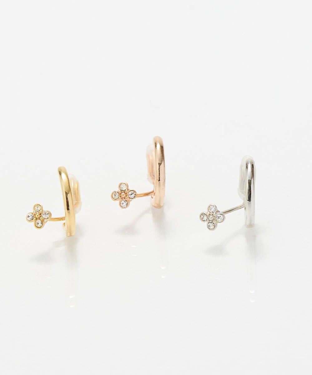 Phoebe 【痛くないシリーズ】フラワービジューフロートライトフィットイヤリング　シルバー 