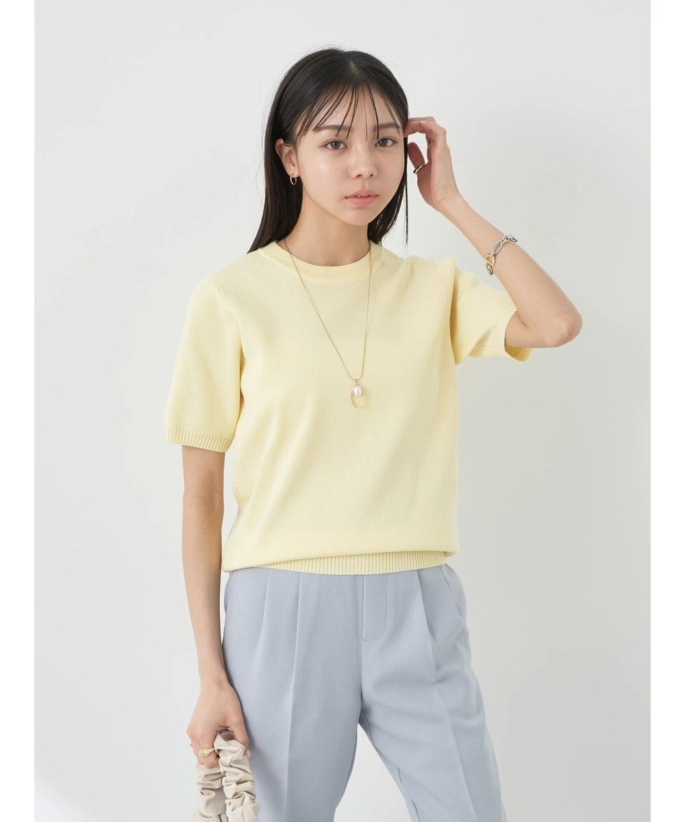 earth music&ecology 総針クルーネックハンソデプルオーバー 