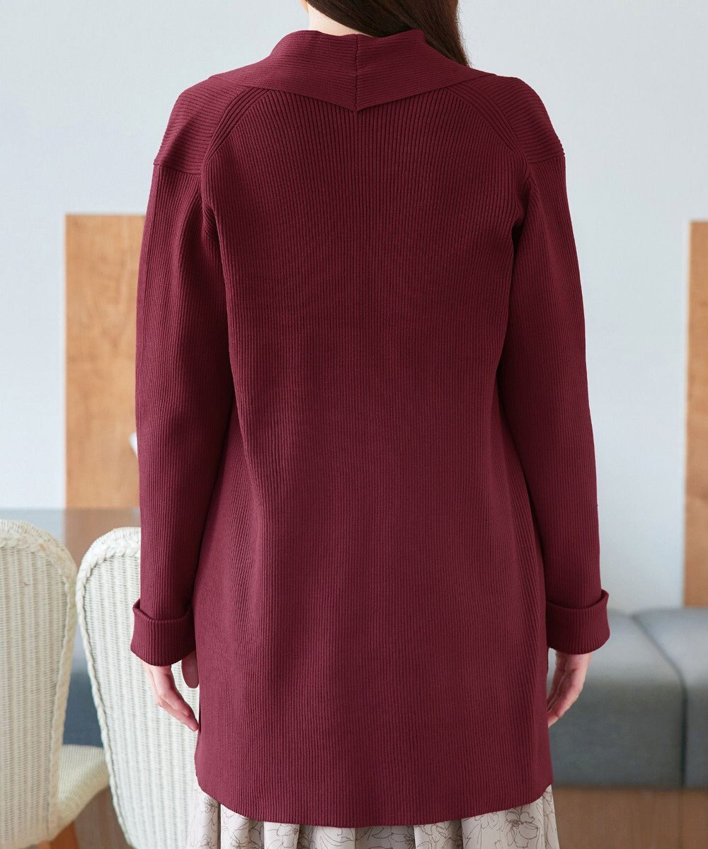 Tiaclasse 【洗える】リブ編み着流しカーディガン 