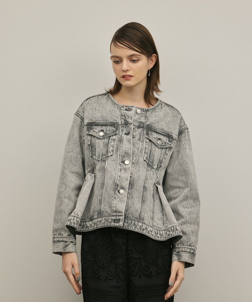 GRACE CONTINENTAL ペプラムデニムジャケット 