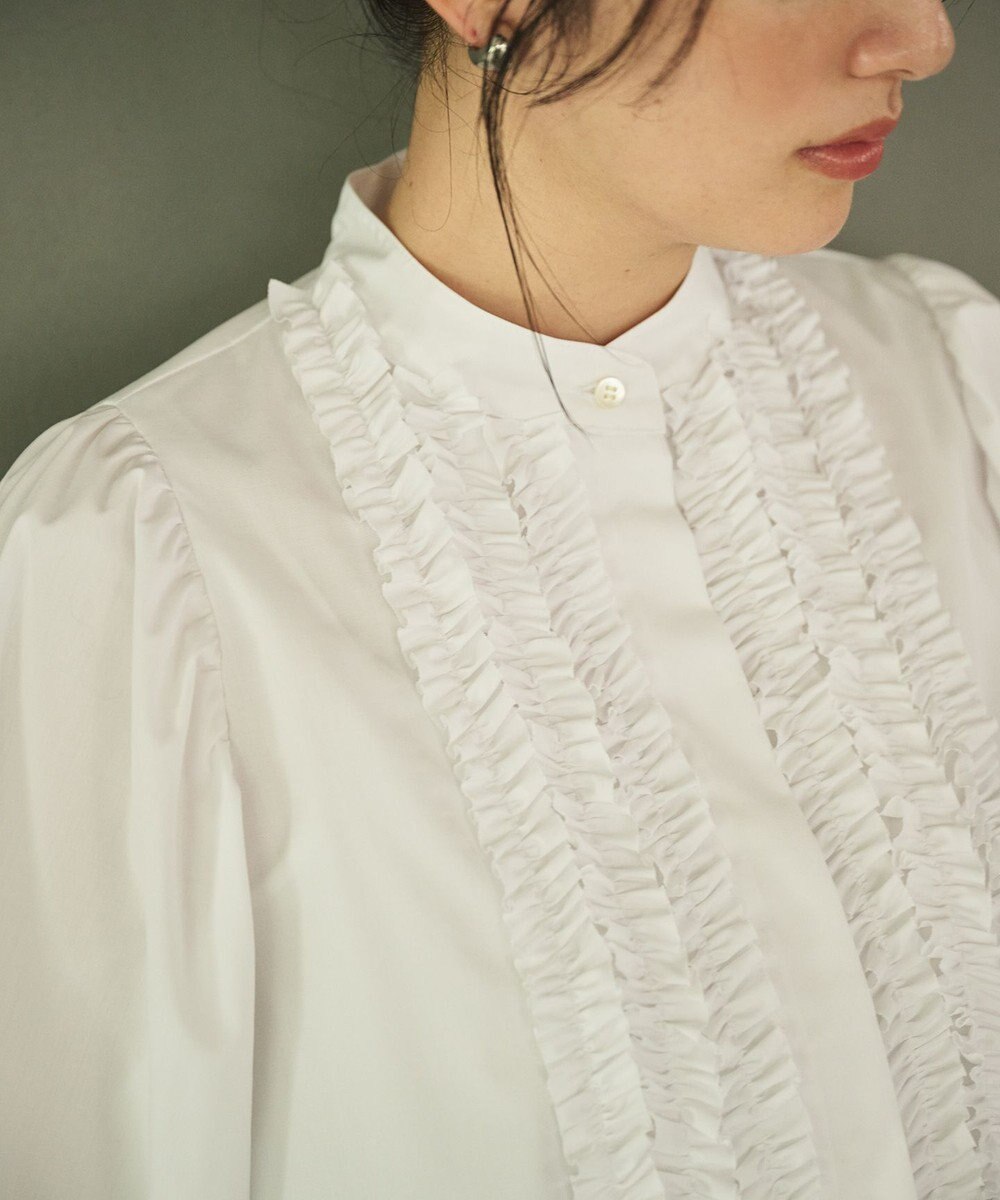 #Newans 【シワになりにくい/洗濯機可能】ロングフリルチュニック 