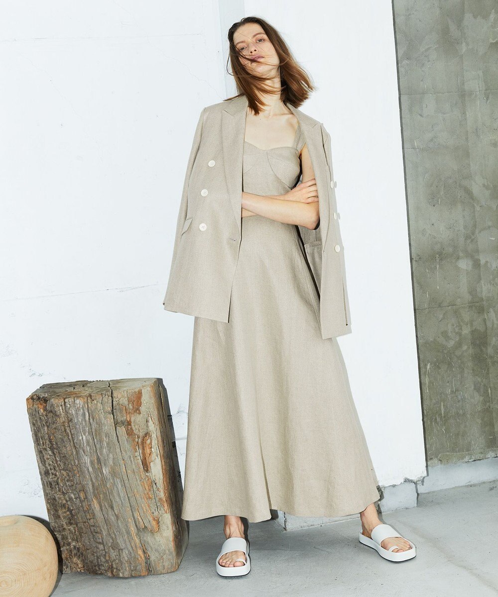 uncrave ヘリンボーン リネン ジャケット（uncrave WHITE） 