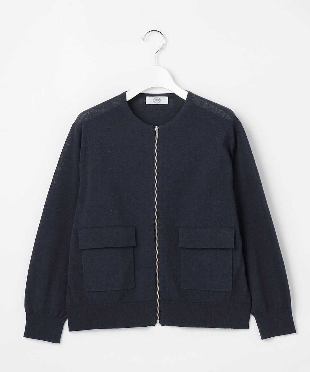 J.PRESS LADIES L LINEN COTTON BLEND ニット ブルゾン 