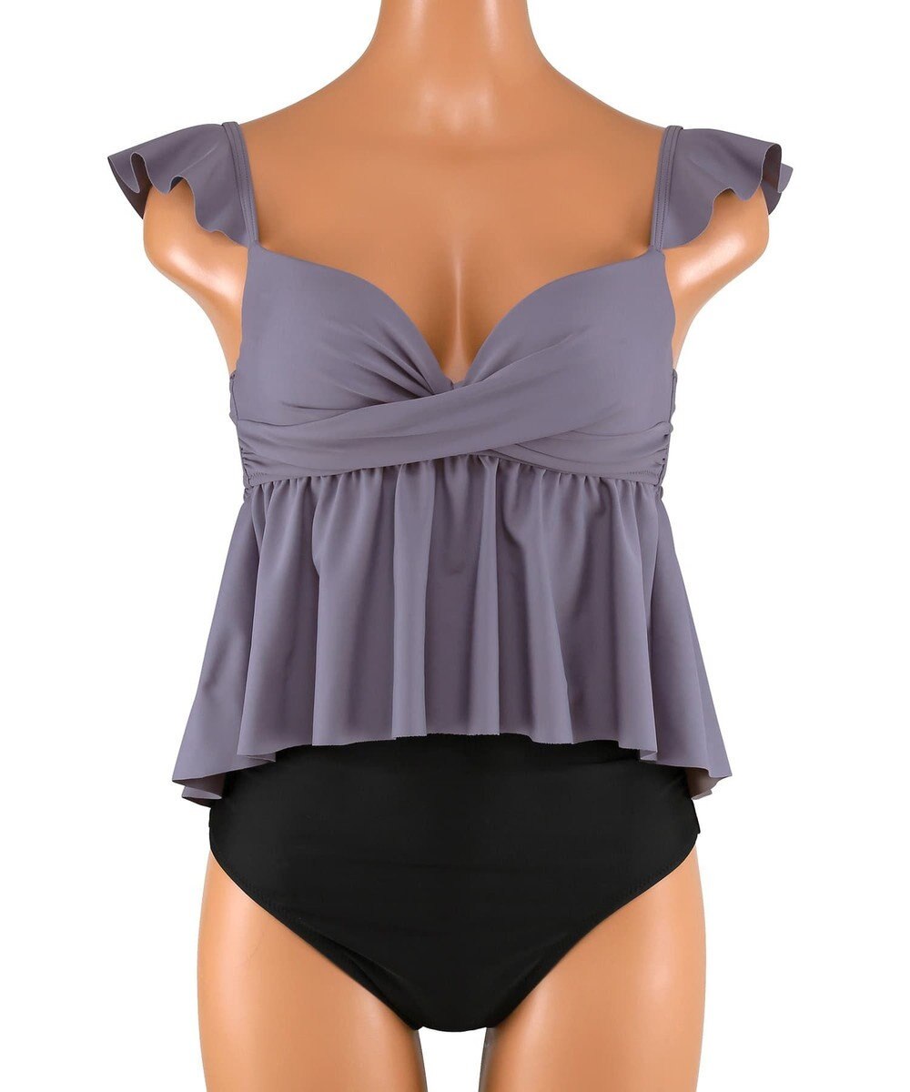 San-ai Resort（三愛水着楽園） WEB限定商品　ワコール共同開発、ノンワイヤーなのにぷっくり美胸を作る【ダブルアップ】　フレアビスチェビキニ M1/M2/L1 