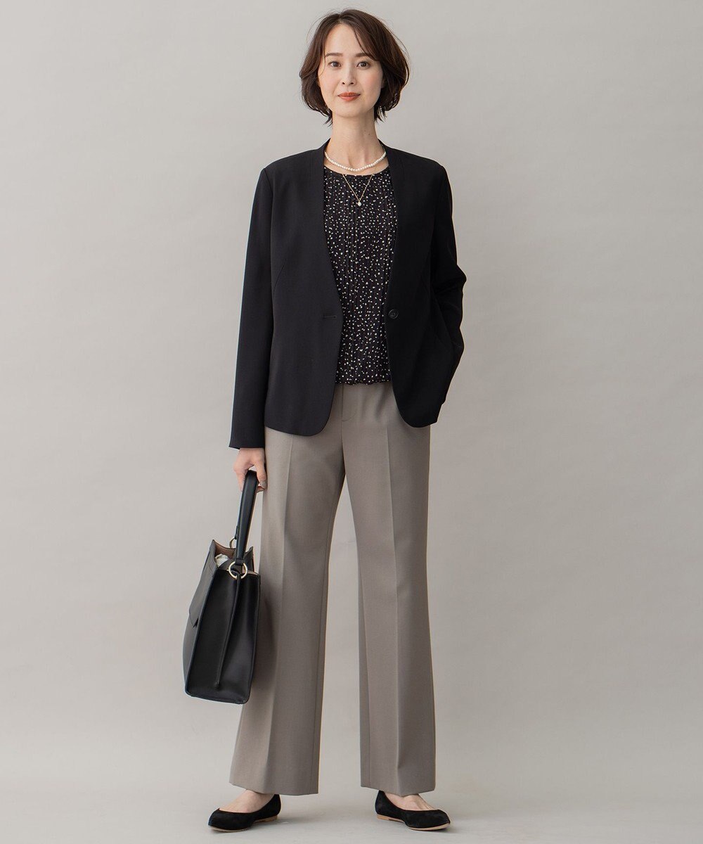 自由区 【裏起毛/撥水加工】TRギャバ ストレートパンツ 