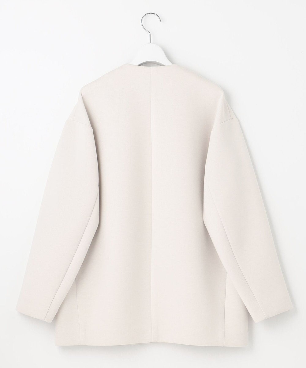 UNFILO 【洗える/シワになりにくい】ダブルフェイスジャージー　ノーカラー 