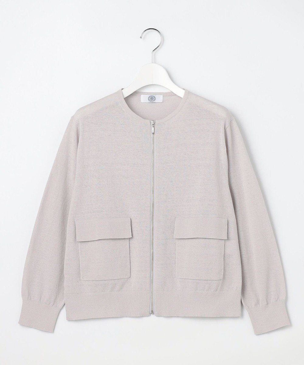 J.PRESS LADIES L LINEN COTTON BLEND ニット ブルゾン 