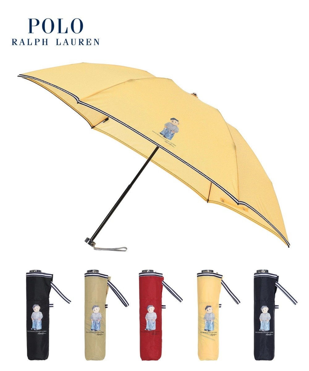 POLO RALPH LAUREN 折りたたみ傘 無地×フレンチベア 軽量 / MOONBAT 