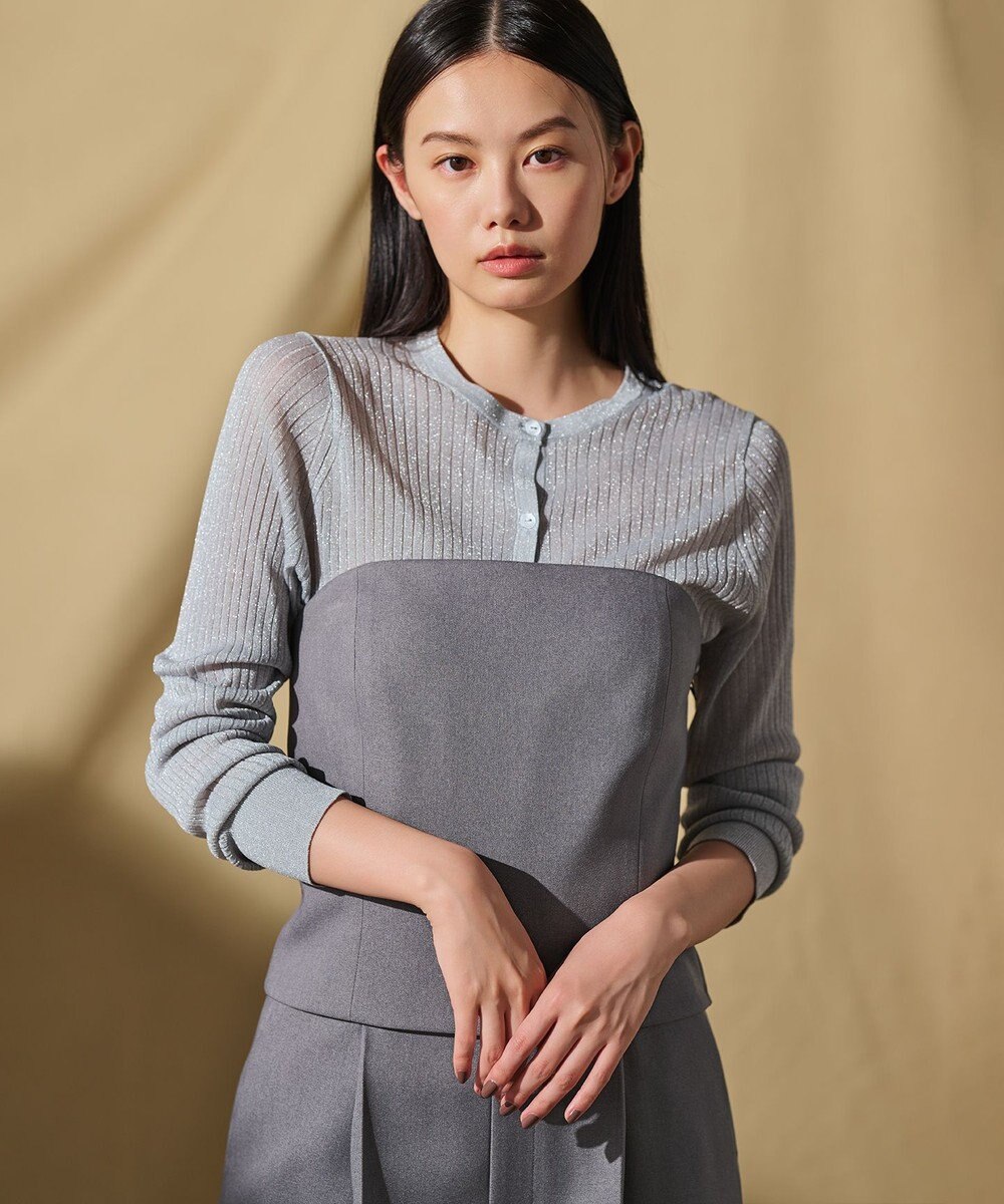 uncrave 【手洗い可】ラメ シアー ニット カーディガン（uncrave STANDARD） 