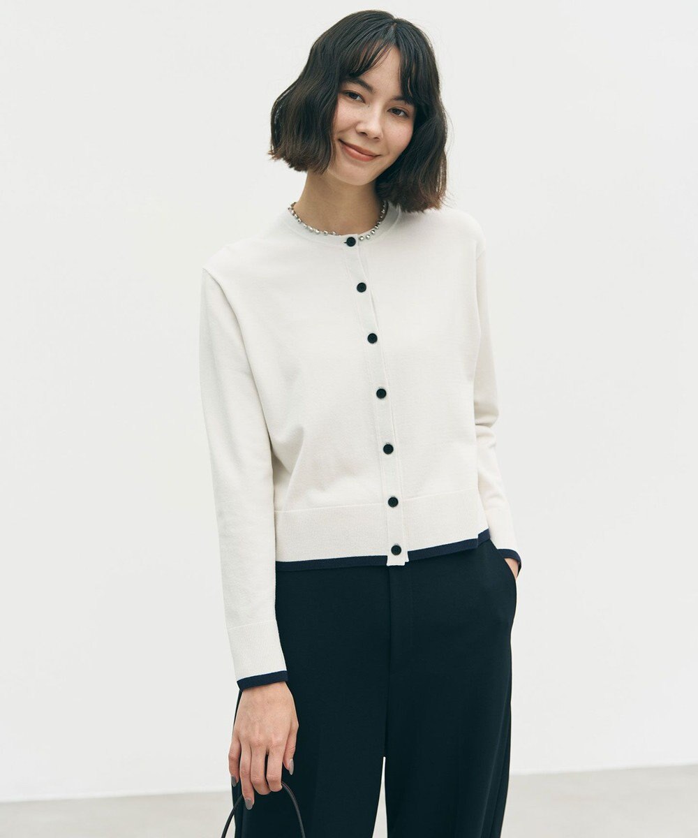 UNFILO マイビューティニット バイカラー カーディガン 