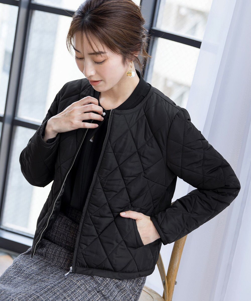 Tiaclasse L コンパクトなシルエットのキルティングショートコート 