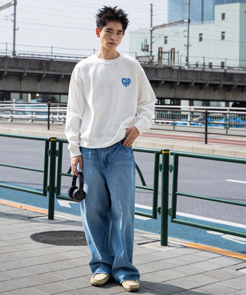 WEGO 【ユニセックス着用ITEM/裏起毛/SMLサイズ展開】リラックスフィットハートロゴプルオーバー 