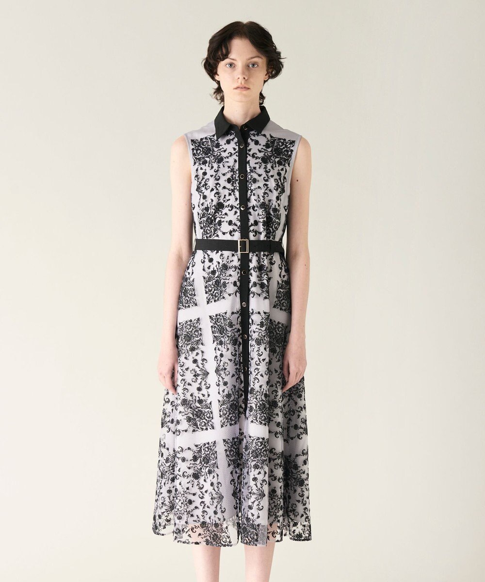 GRACE CONTINENTAL 刺繍フレアドレス 