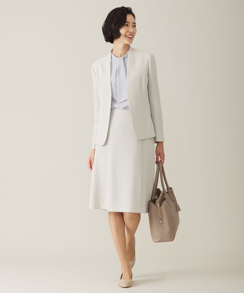 J.PRESS LADIES L 【WEB限定カラーあり・洗える】セラテリーダブルクロス ノーカラー ジャケット 