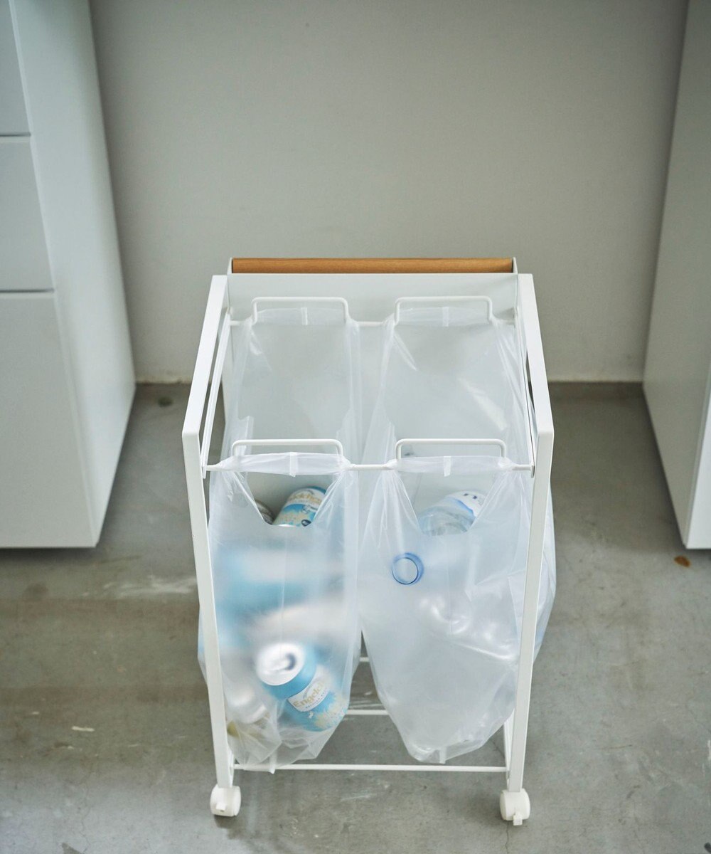 tower 目隠し分別ダストワゴン トスカ 2分別  ホワイト 