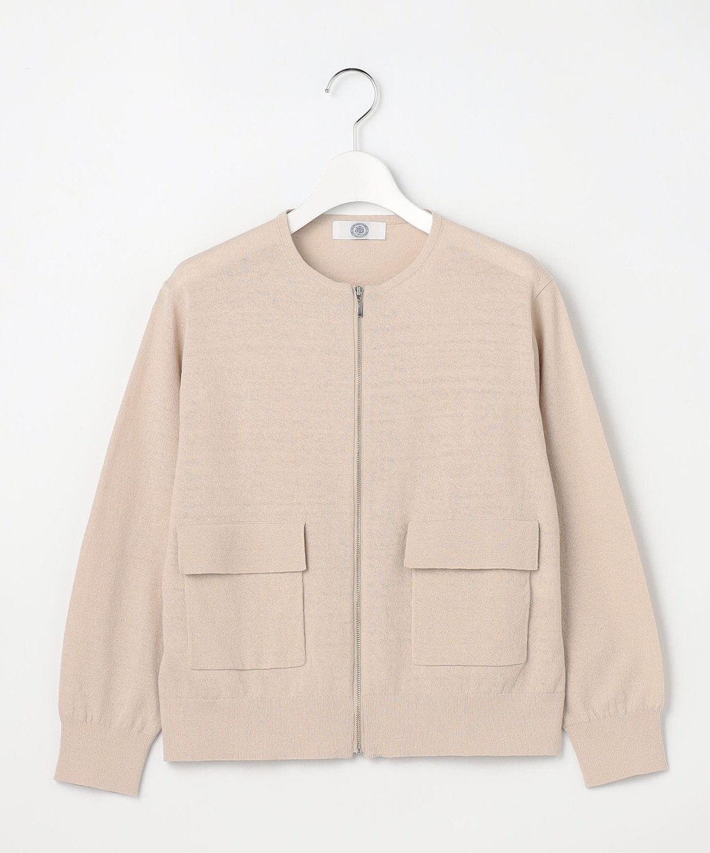 J.PRESS LADIES L LINEN COTTON BLEND ニット ブルゾン 