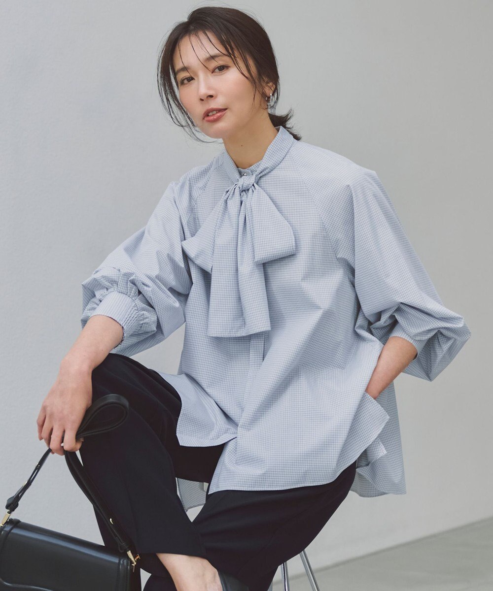 UNFILO 【取り外し可能なボウタイ付き】2WAY ボウタイブラウス 