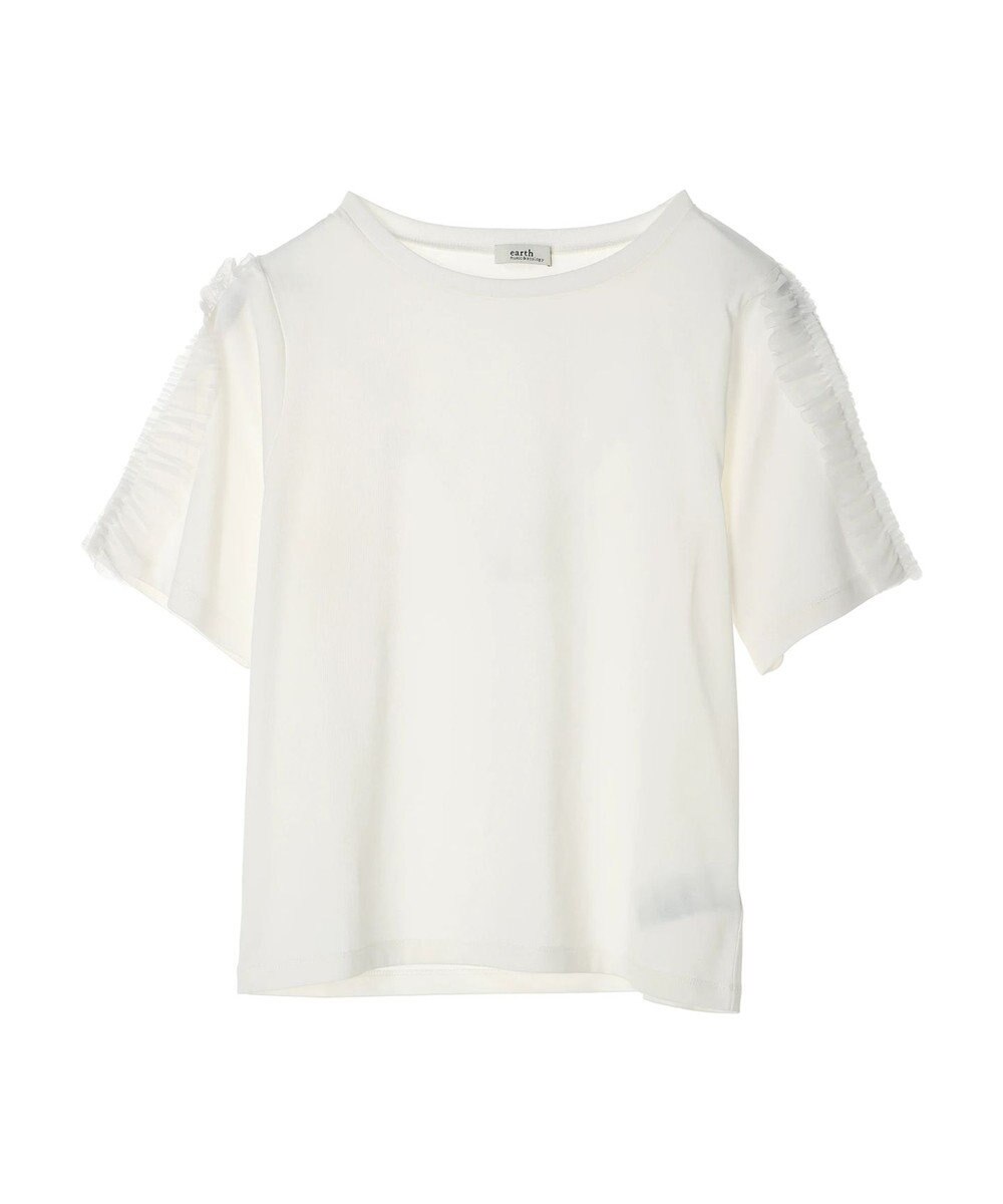 earth music&ecology チュールフリルプルオーバー 
