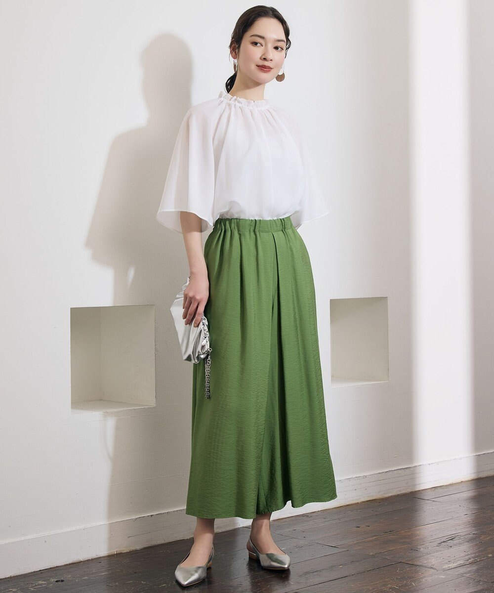 自由区 S リヨセルポプリンフリル ブラウス 