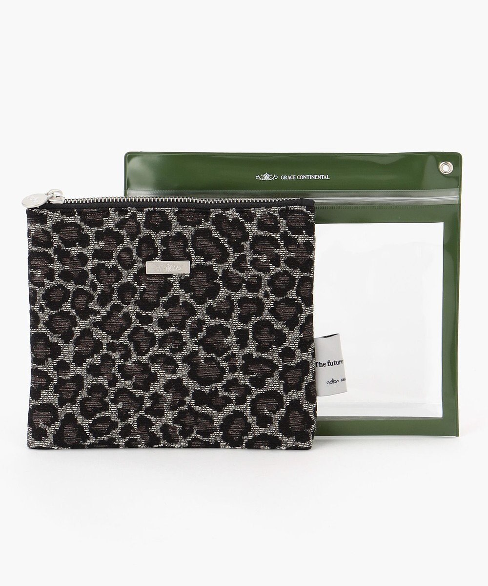 GRACE CONTINENTAL Fabricフラットポーチ-AW 