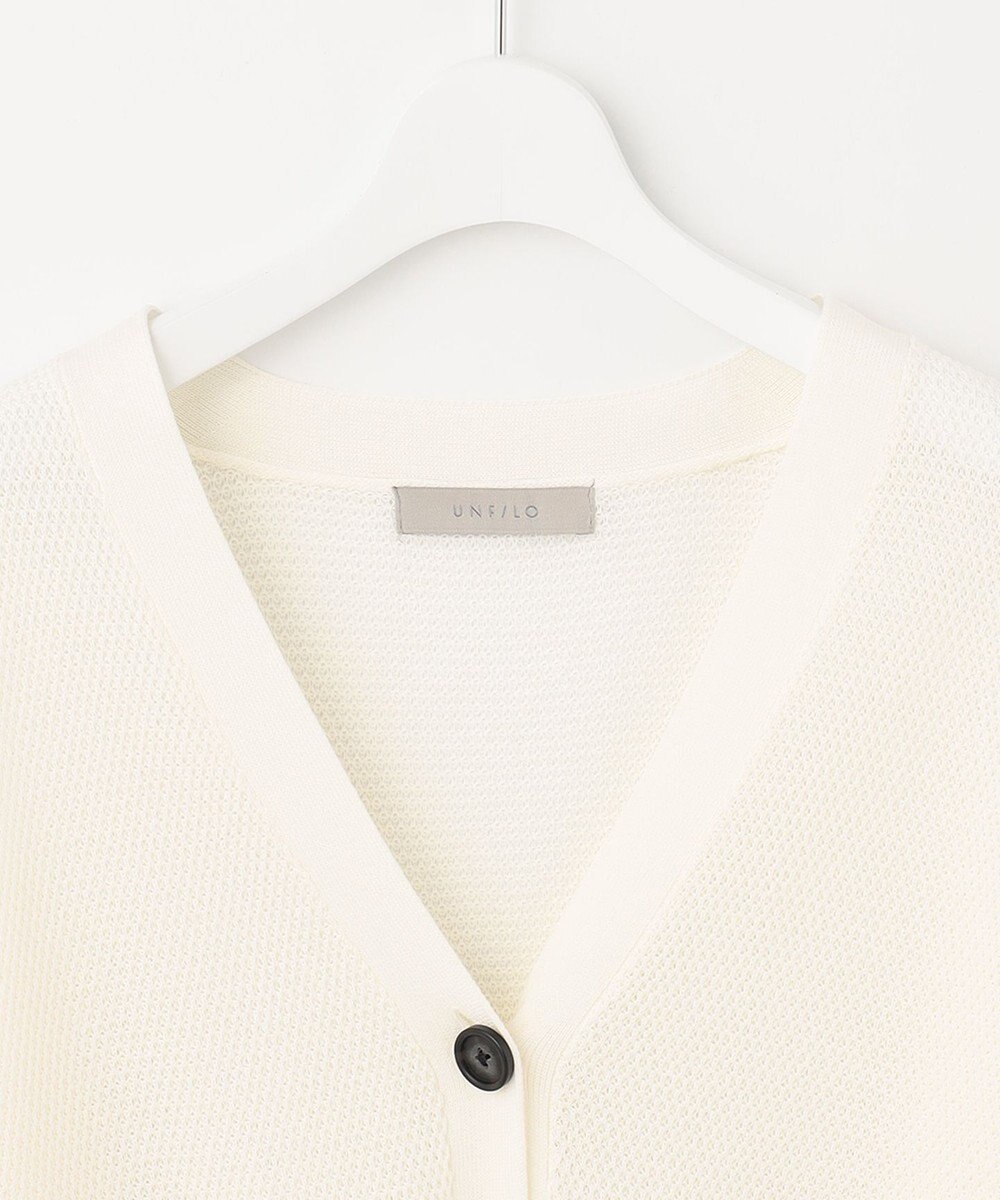 UNFILO L リネンリンクスメッシュ　カーディガン 