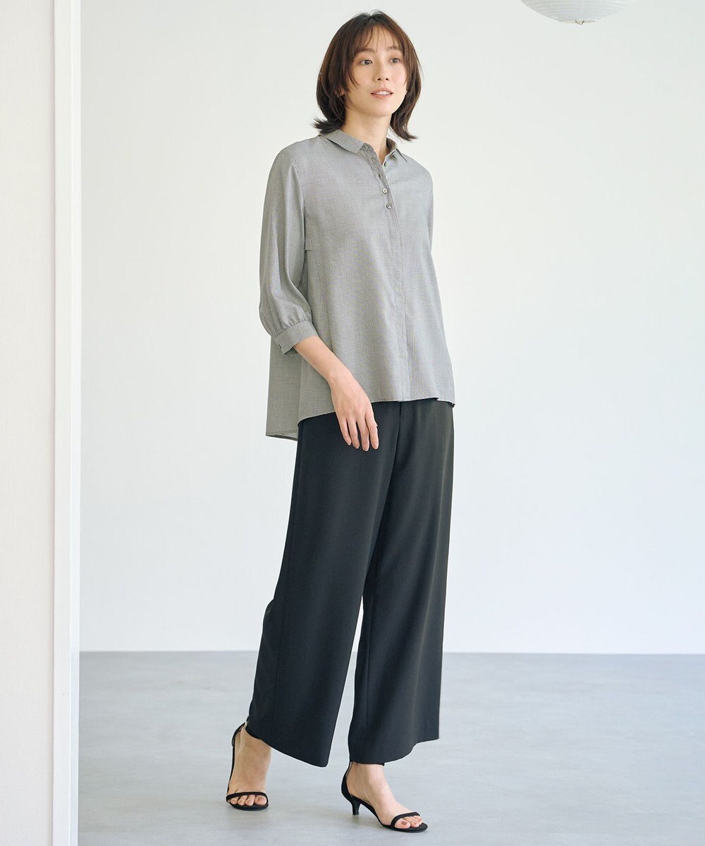 J.PRESS LADIES L 【洗える】ウォッシャブルキュプラツイル シャツ 