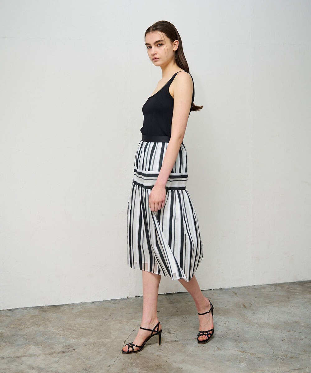 GRACE CONTINENTAL マルチシアーストライプスカート 