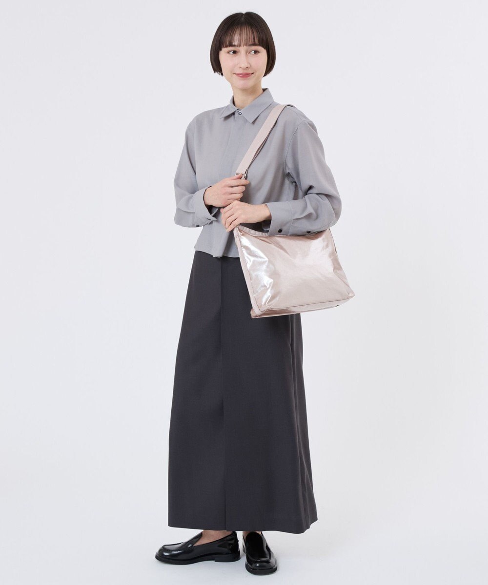LeSportsac MEDIUM ZIP SHOULDER/ローズゴールドシャイン 