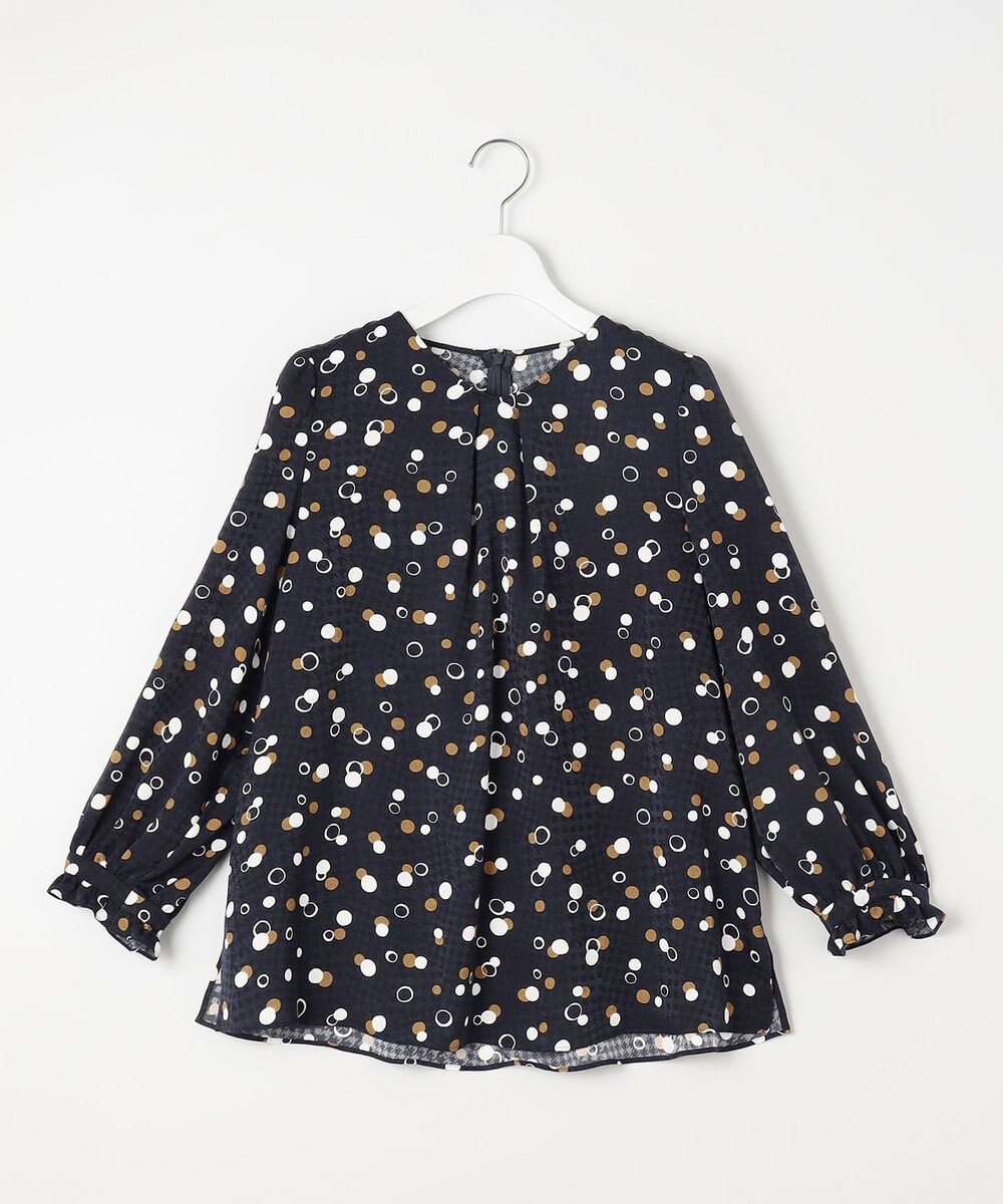 自由区 【セットアップ対応・洗える】ドットプリント ブラウス 